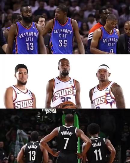 太陽三巨頭徹底失??？美媒：杜蘭特的三巨頭球隊總是一樣的結局？